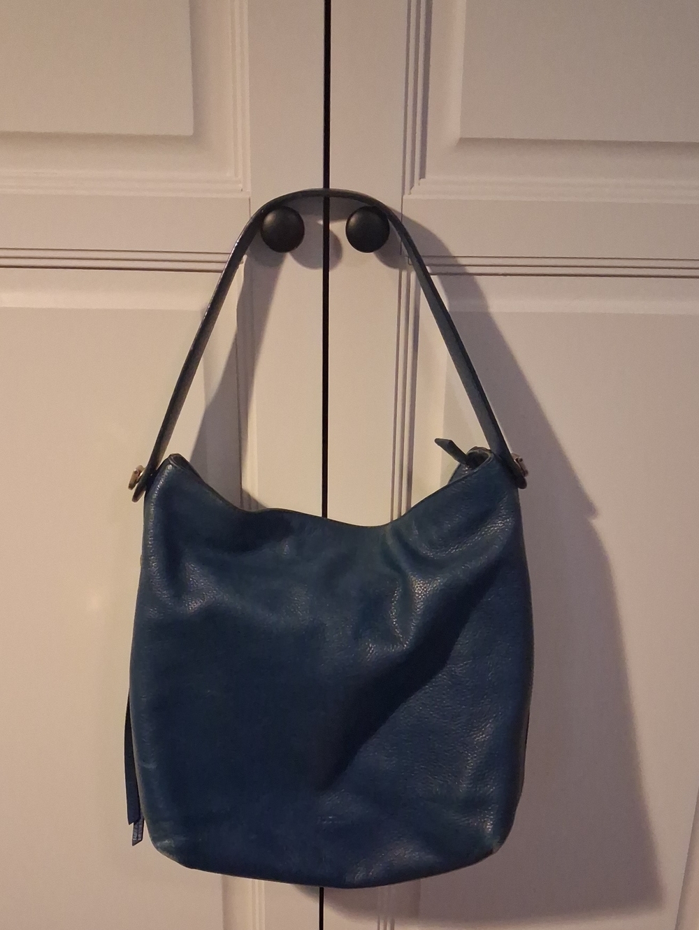 Blue Leather Fossil Hobo Shoulder Bag